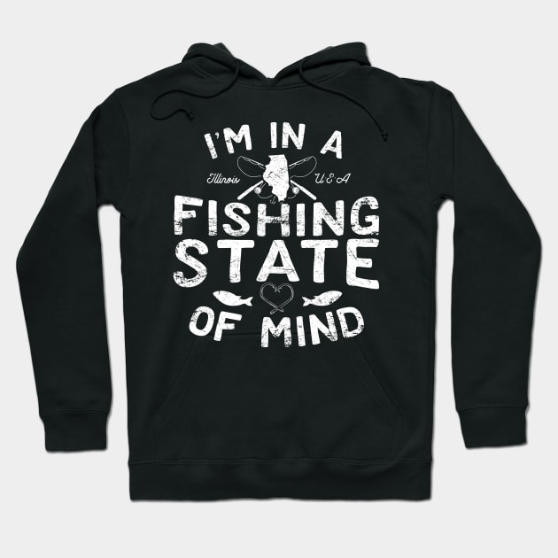 I'm in a Fishing State of Mind Illinois Hoodie by A Magical Mess